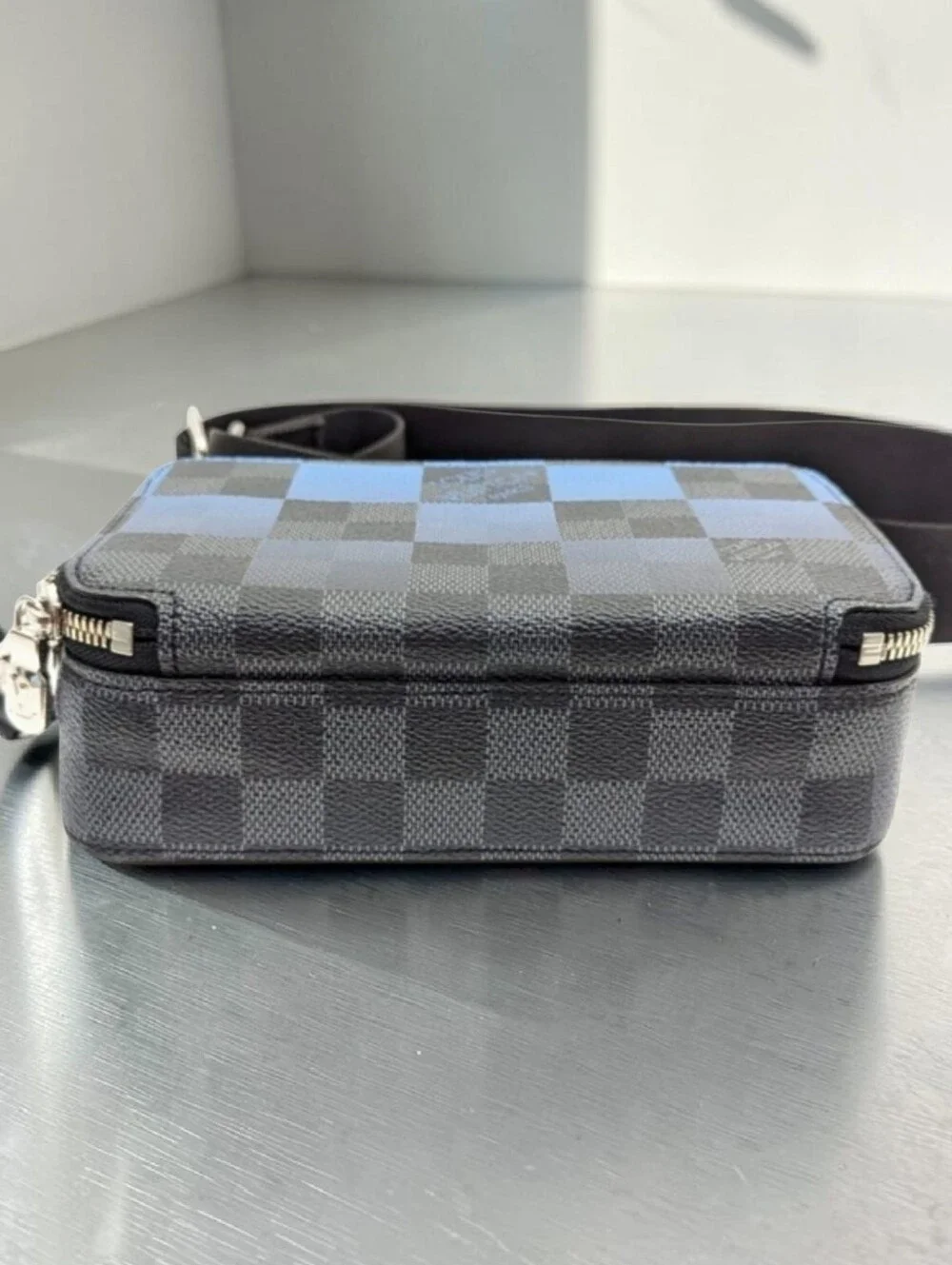Louis Vuitton Alpha Wearable Wallet Giant Damier Cobalt Blue Indigo Leather